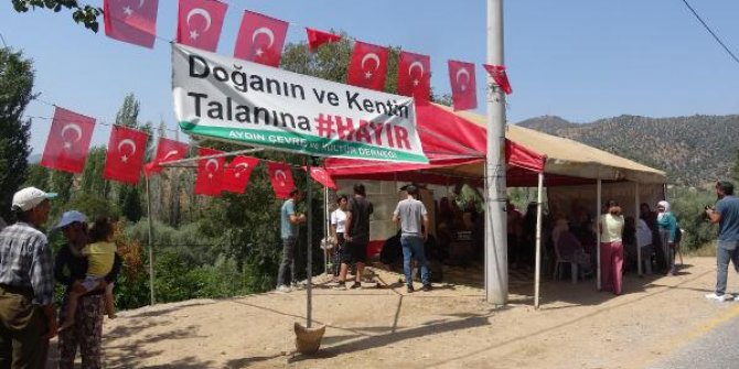 JES'e karşı olan mahalleli çadır kurdu; jandarma önlem aldı