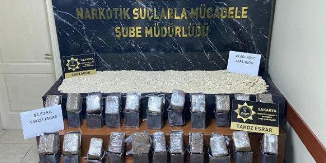 Akülerin içerisinden 53 kilo esrar, 48 bin 100 adet uyuşturucu hap çıktı