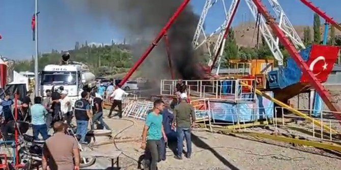 İspir'de MHP kurmayının da katıldığı açılışta gondol yangını