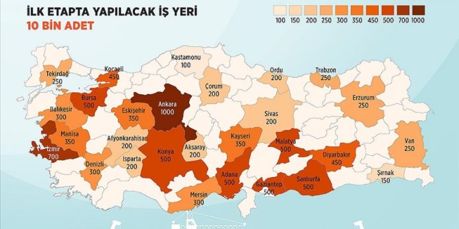 Tarihi sosyal konut projesinin ilk etabında yapılacak iş yerlerinin illere göre sayıları belli oldu
