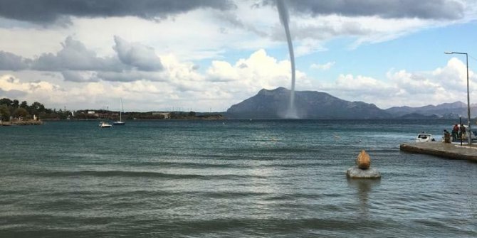 Datça açıklarında hortum oluştu