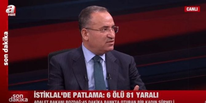 Bekir Bozdağ: Şüpheli bankta oturduktan 45 dakika sonra bomba patladı
