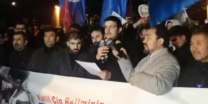 Çin rejiminin Doğu Türkistan'da yaptığı zulümlere karşı protestolar yapıldı