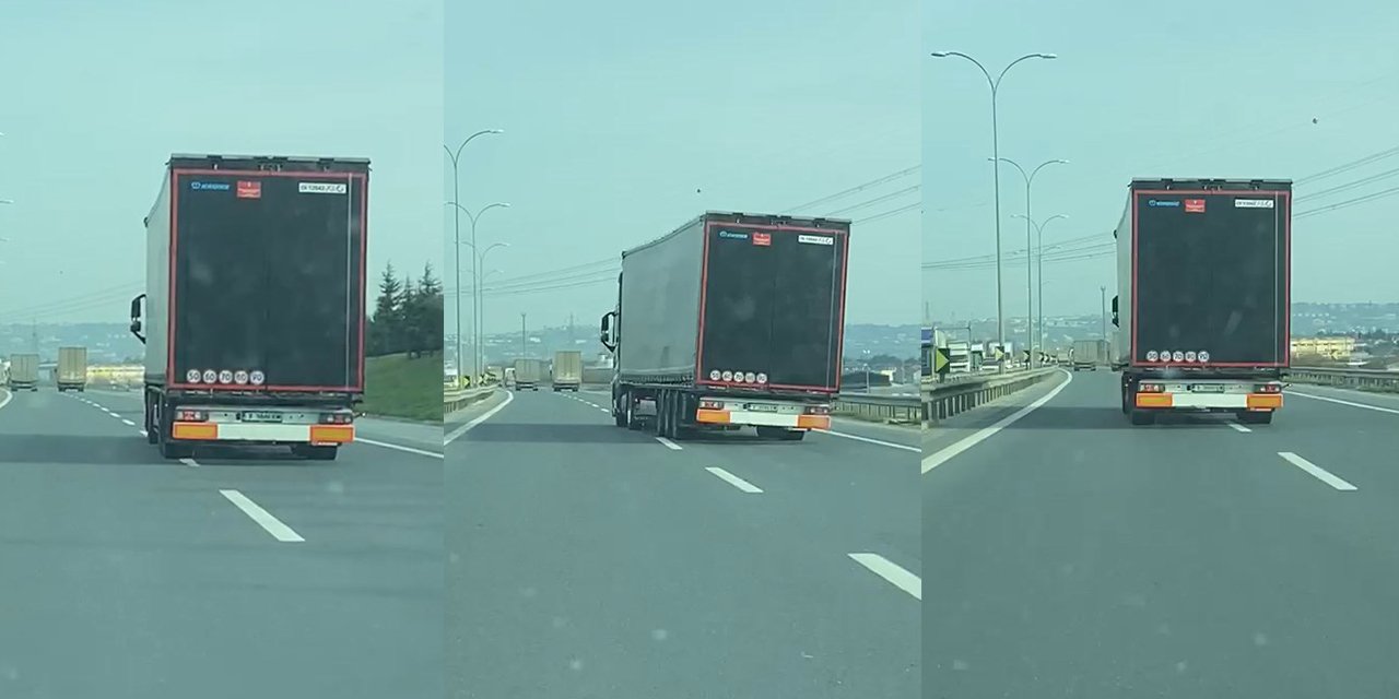 Alkollü olduğu belirlenen TIR şoförü diğer sürücülere zor anlar yaşattı