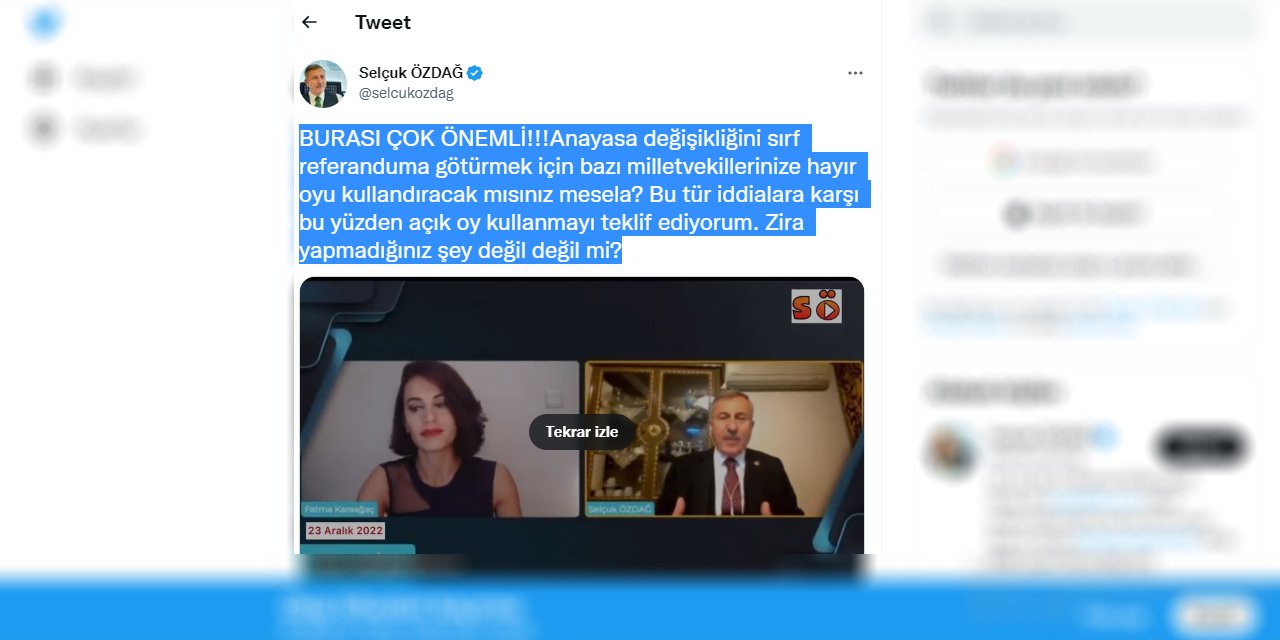 Özdağ’dan şok soru: Hükümet kendi Anayasa teklifine hayır oyu mu kullanacak?