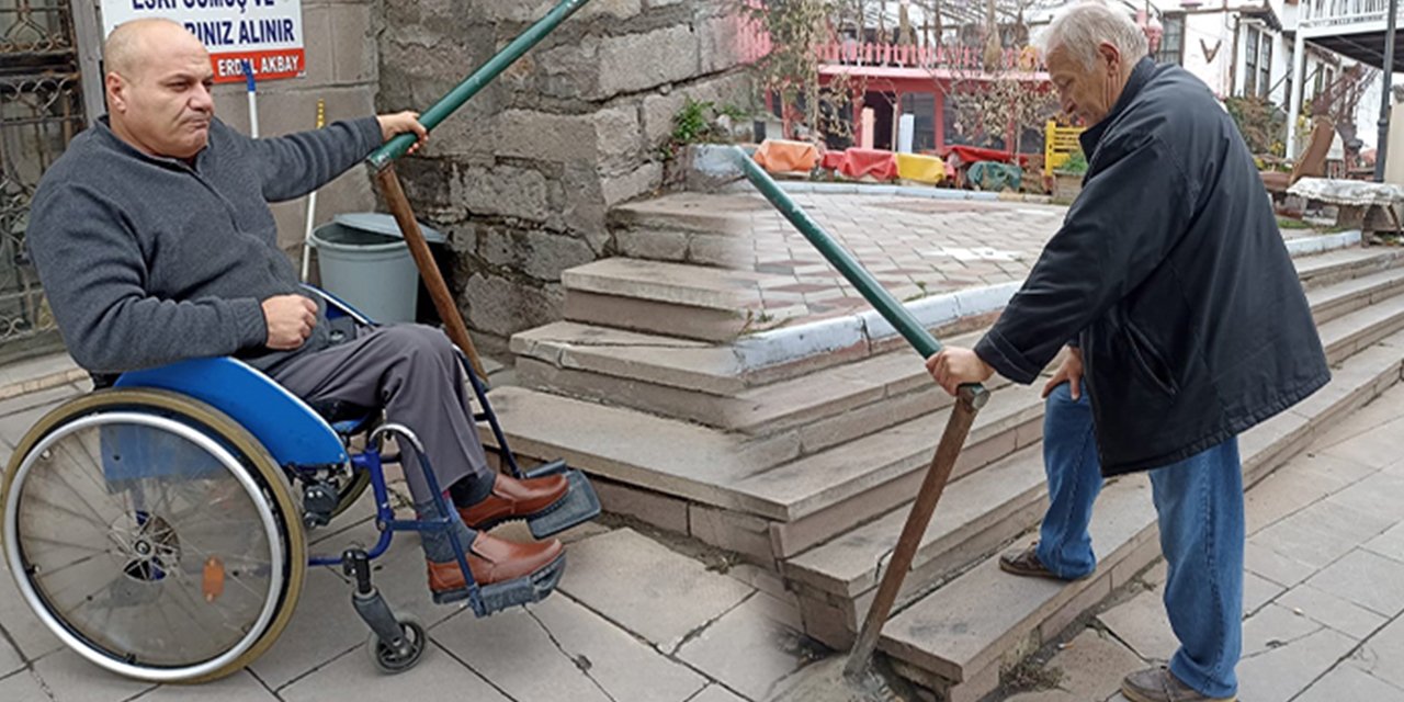 Pirinç Han'a çıkarken merdiven zorluğu yaşanıyor