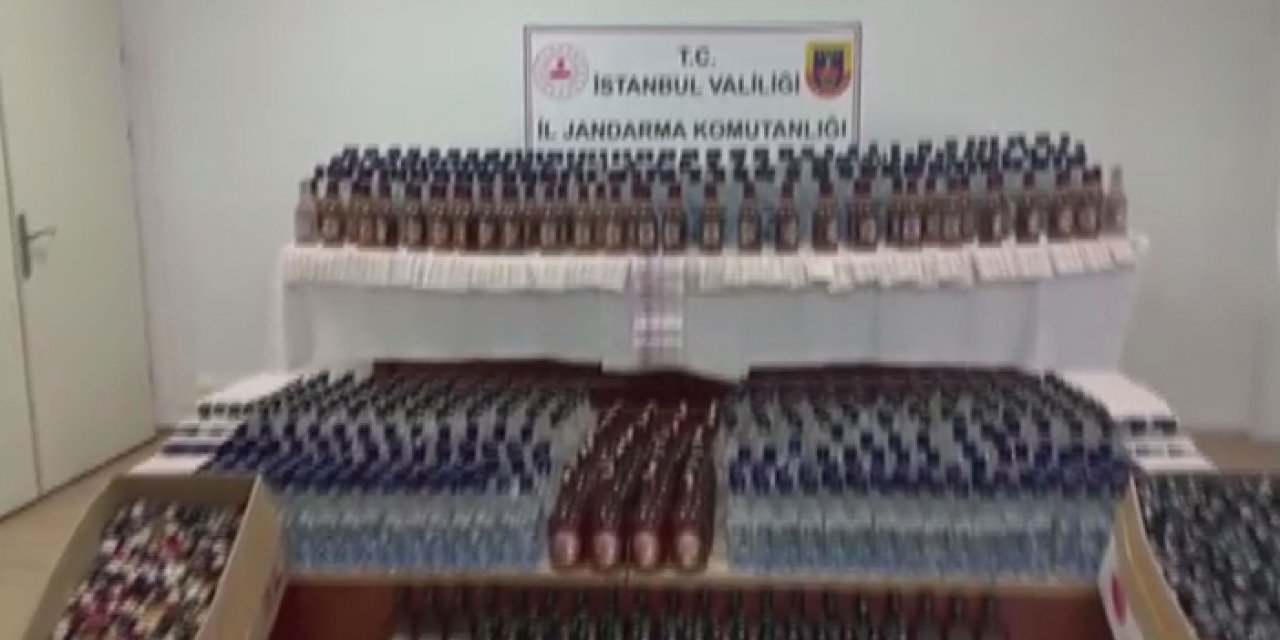 Jandarma binlerce litre sahte içki ele geçirdi