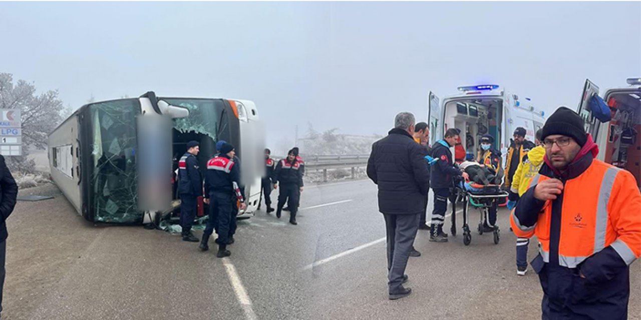 Kalecik’te yolcu otobüsü devrildi: 8 yaralı