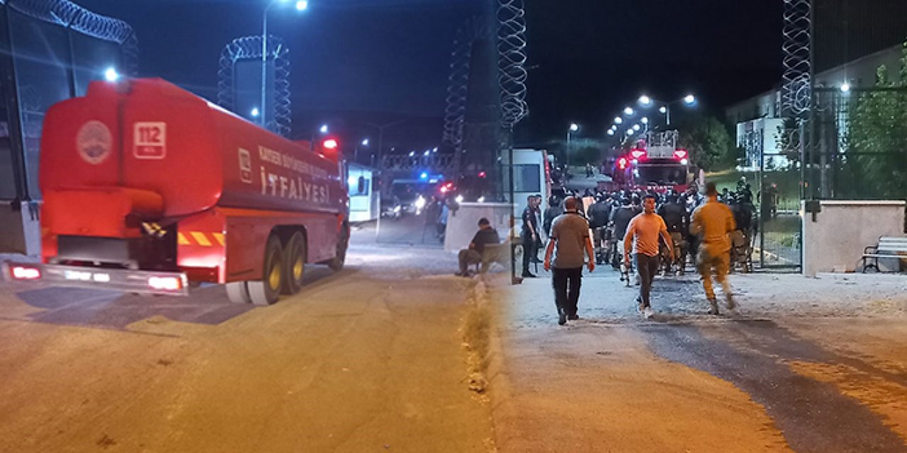 Yangının söndürülmesini yüzleri kapalı sığınmacılar engellemiş