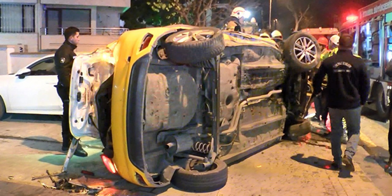 Taksi takla attı: 3’ü ağır 4 yaralı