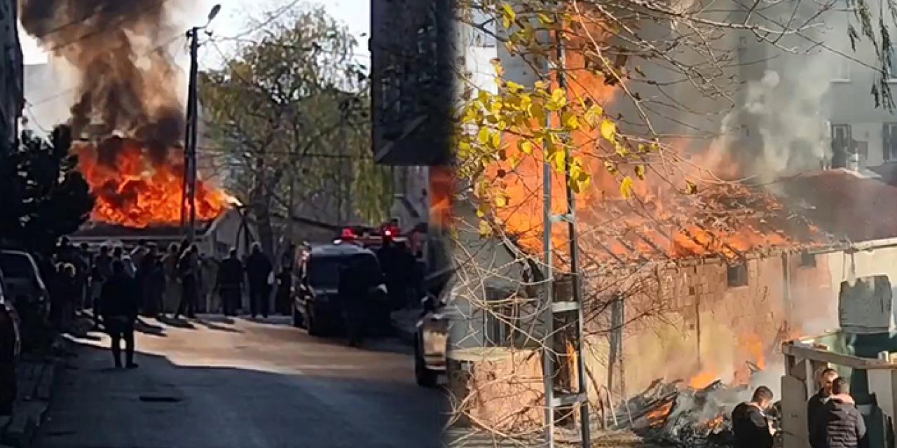 İstanbul’da bir gecekondu alev alev yandı