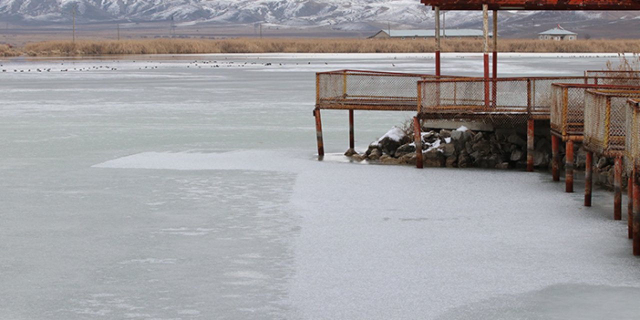 Ulaş Gölü buzla kaplandı