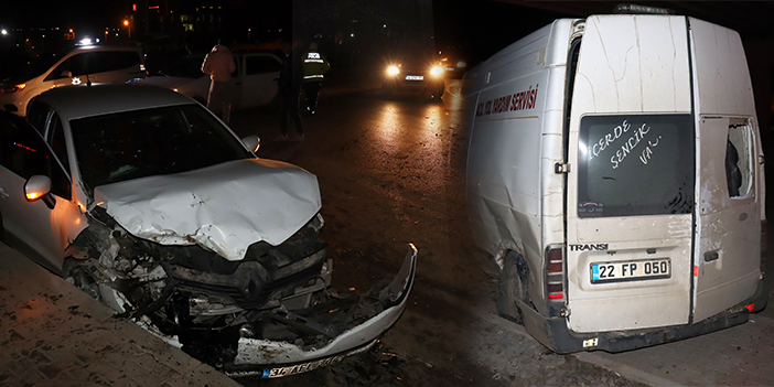Edirne’de ehliyetsiz ve alkollü sürücü kamyonete çarptı