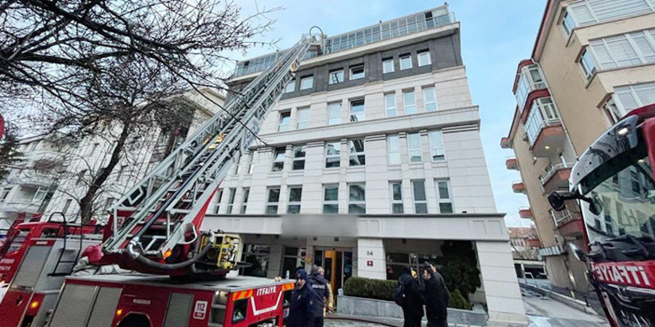 Başkentte bir otelin çatısında yangın çıktı