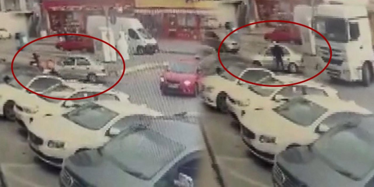 Ataşehir’de bir maganda trafikte kuryeye dehşet yaşattı