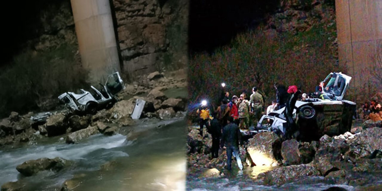Kontrolden çıkan otomobil köprüden çaya uçtu: 3 ölü