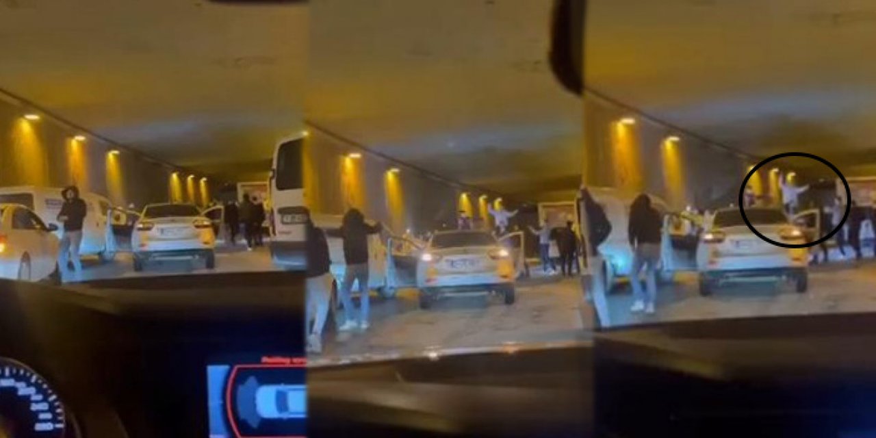 Tüneli trafiğe kapatıp müzikle oynadılar