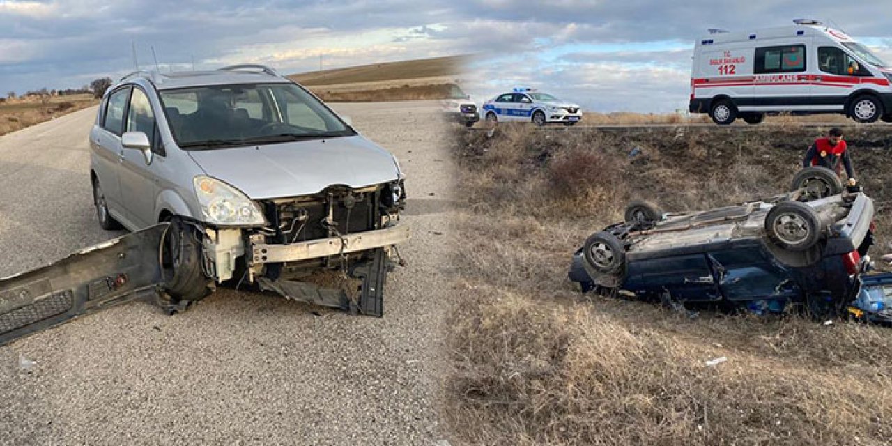 Kırıkkale’de iki araç birbirine girdi: 4 yaralı