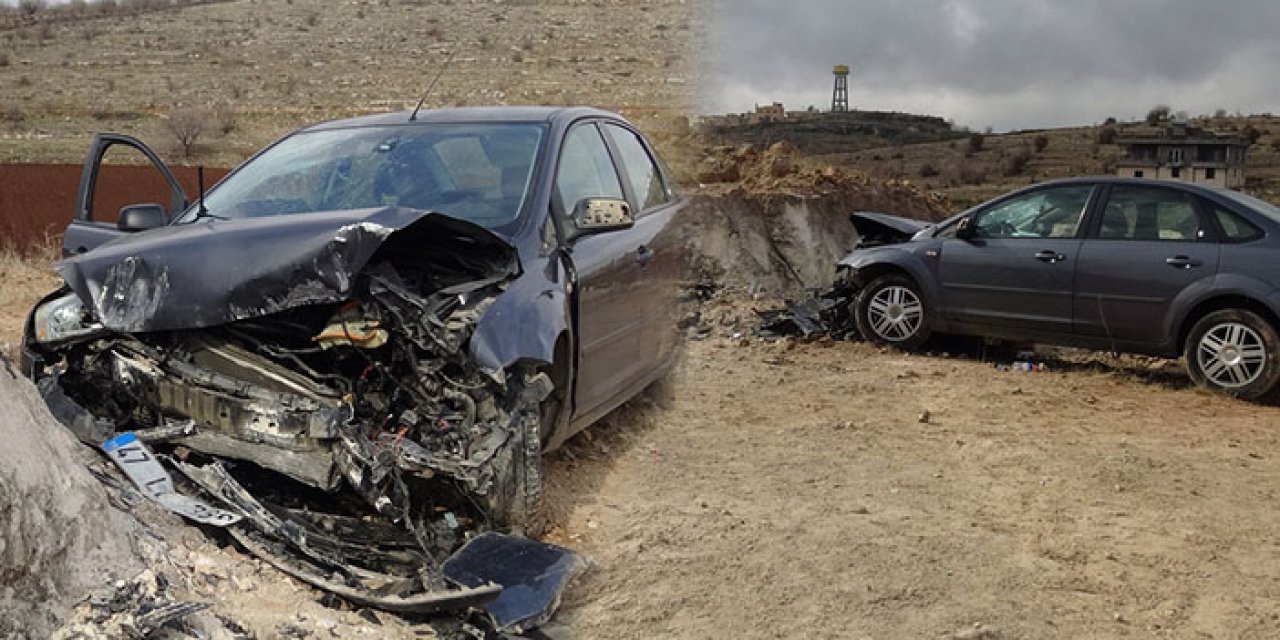 Kontrolden çıkan otomobil yol kenarındaki kayaya çarptı: 2 yaralı