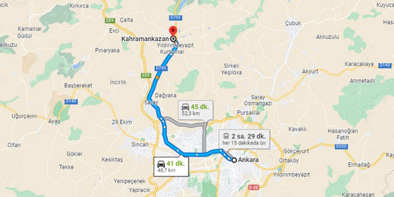 Ankara-Kahramankazan arası kaç km? Ankara’dan Kahramankazan’a hangi numaralı EGO otobüsü gider?