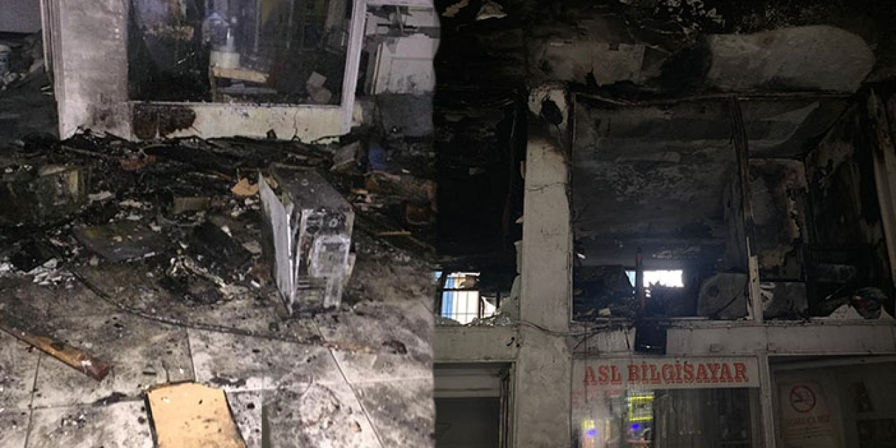 Ankara Yenimahalle'de bilgisayar dükkanında yangın çıktı