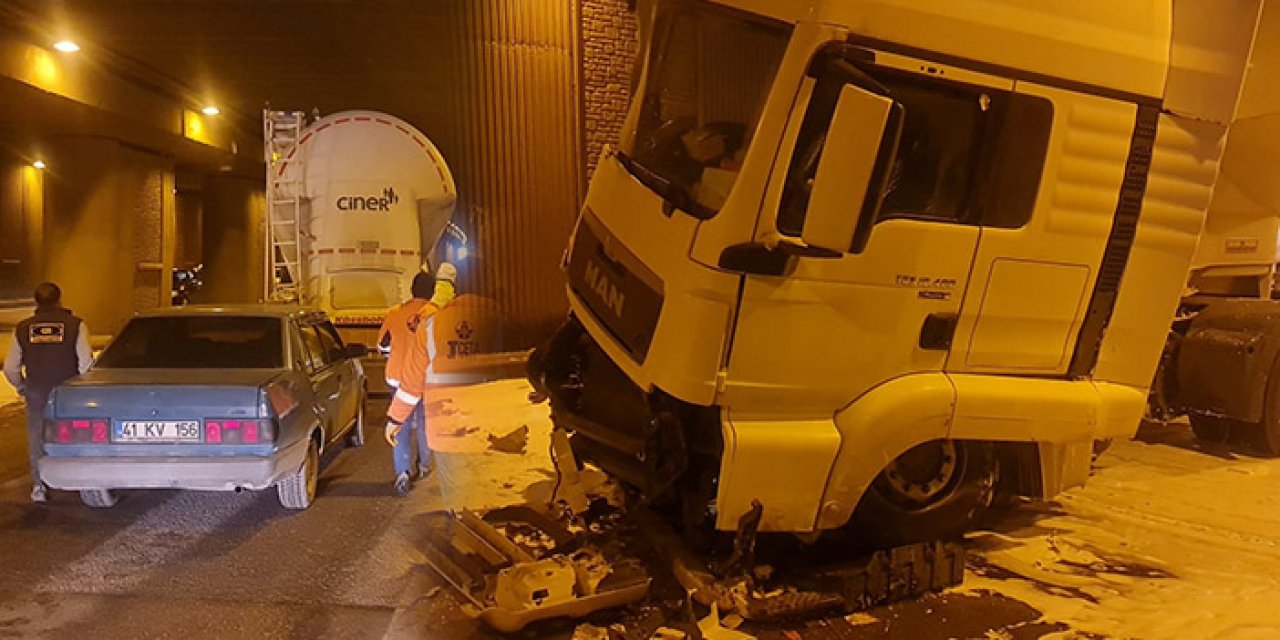 İzmit’te tünelde zincirleme kaza: Trafik kilitlendi