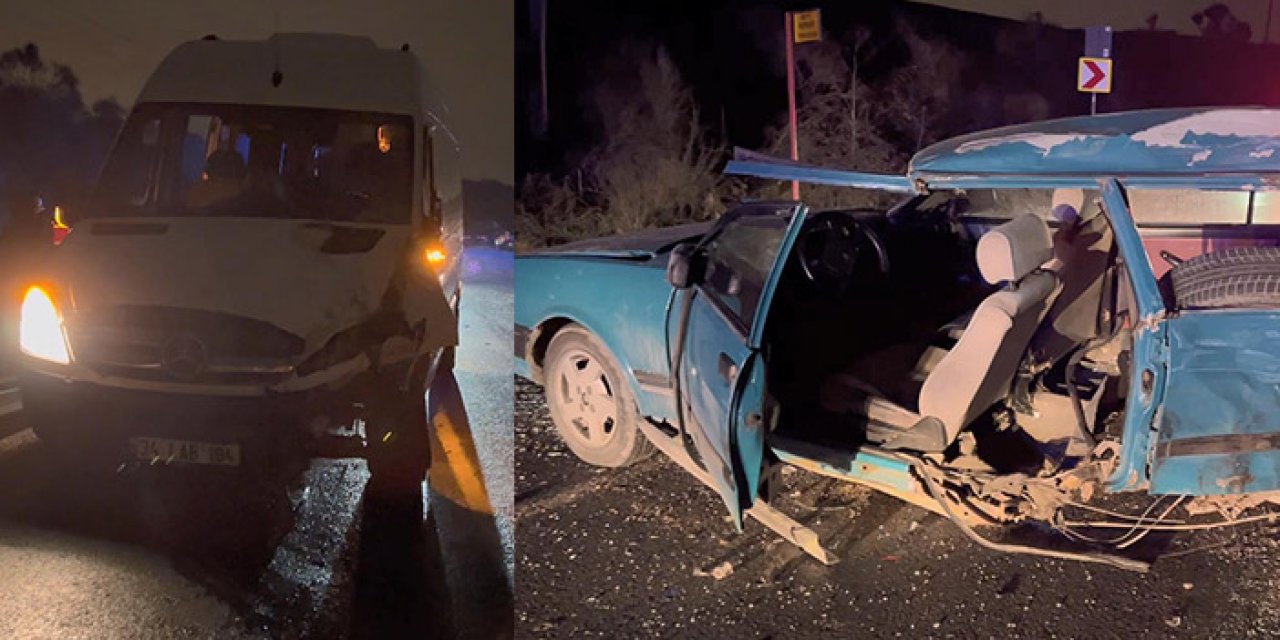 İstanbul’da servis minibüsü otomobil ile çarpıştı 4 kişi yaralandı