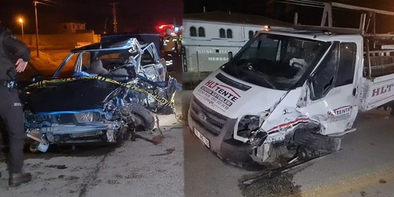 Kırıkkale'de kamyonet ile otomobil çarpıştı otomobil sürücüsü öldü