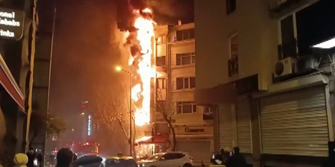 Restoranın bacasından çıkan alevler iş hanını kapladı