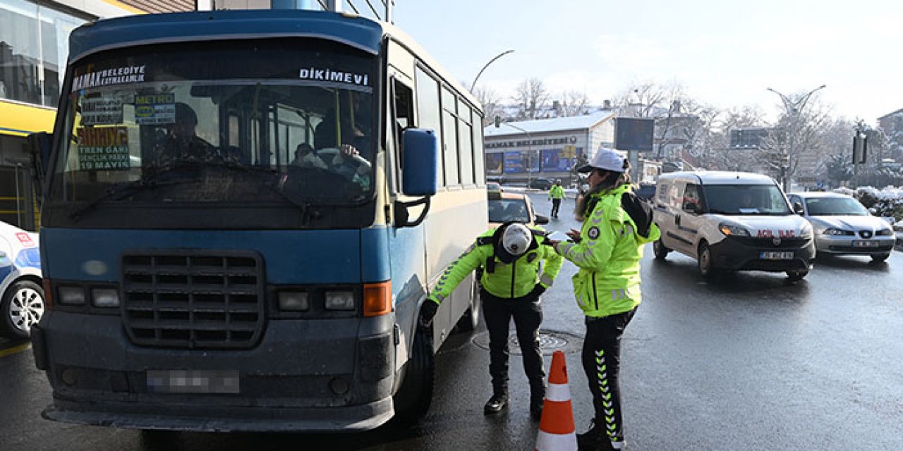 Ankara’da ticari araçlara kış lastiği denetimi