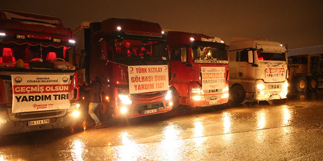 Gölbaşı Belediyesi’nden deprem bölgesine 5 TIR