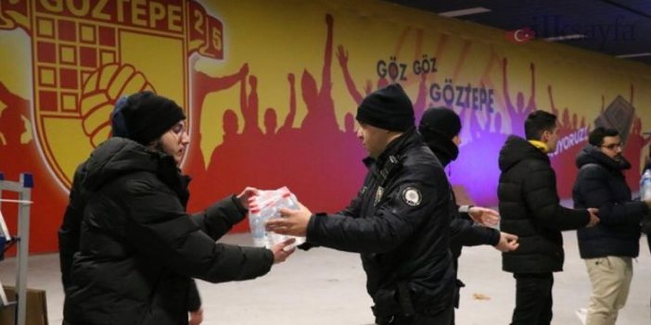 Göztepe taraftarları depremzedelerin yaralarını sarıyor