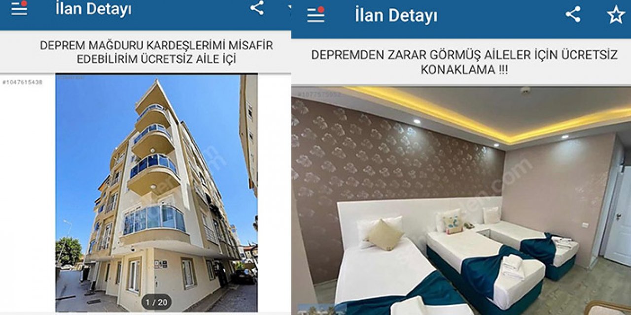 Ev ilanları depremzedeler için ücretsiz ilana çevrildi