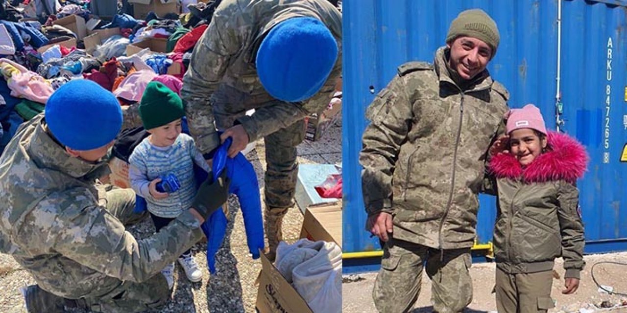 Mehmetçik’ten depremzede çocuklara moral