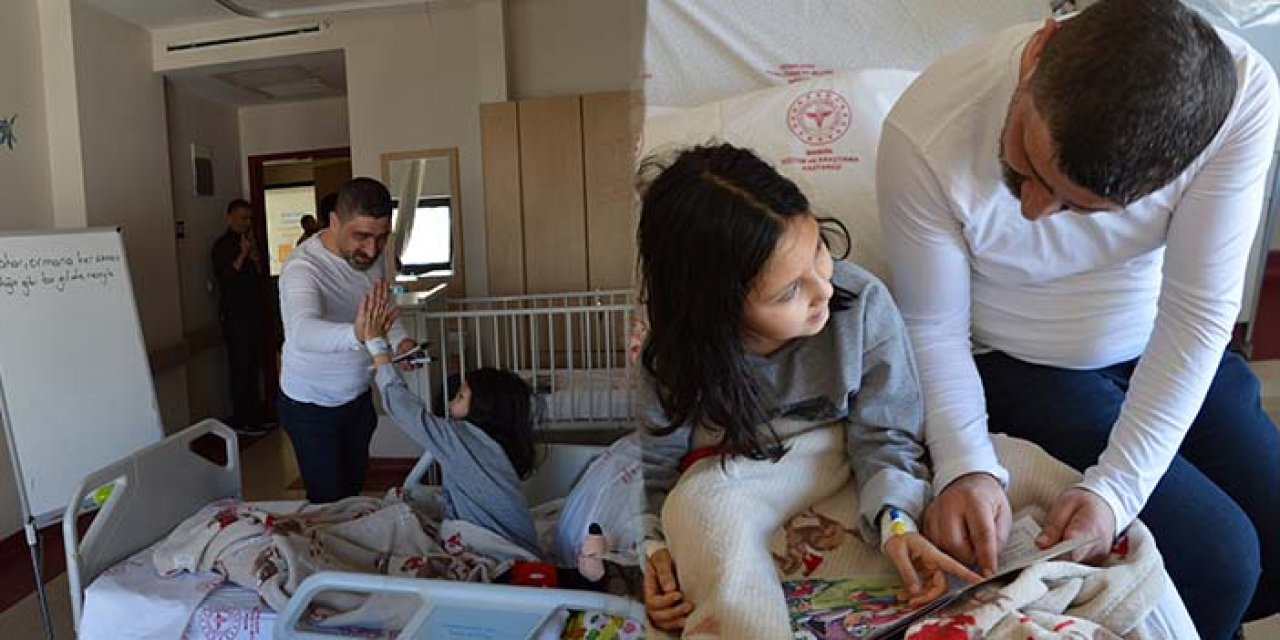 Depremzede çocuklar hastanede eğitim görüyor