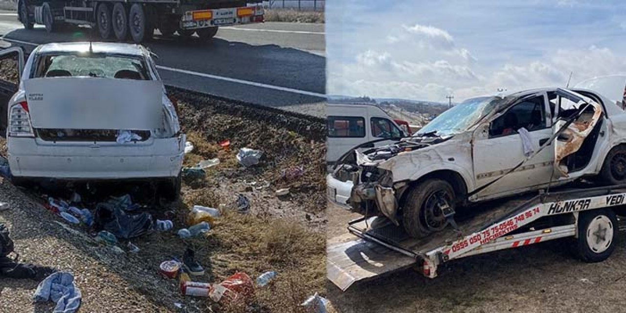 Depremzede ailenin aracı devrildi