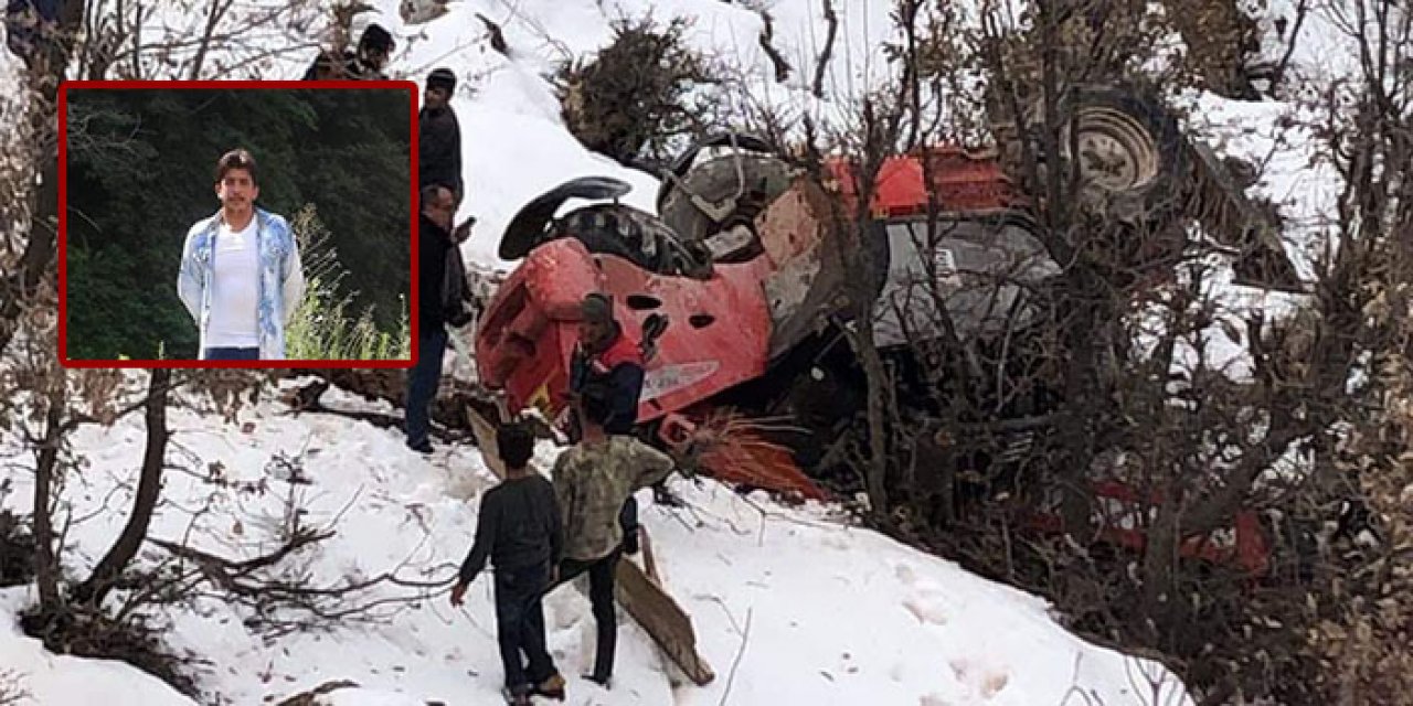 İş makinesi şarampole yuvarlandı operatörü öldü