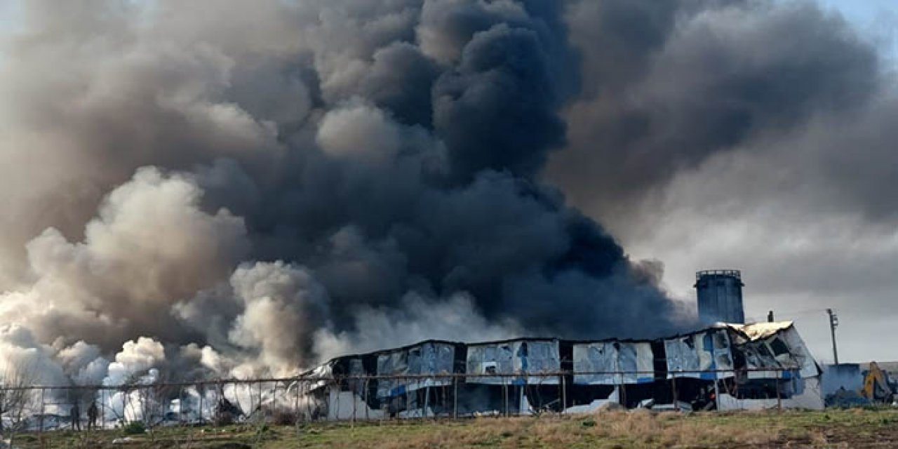 Şırnak'ta plastik fabrikası alev alev yandı