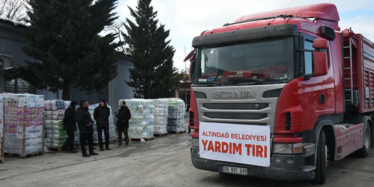 Altındağ Belediyesi’nden 50 TIR malzeme yardımı