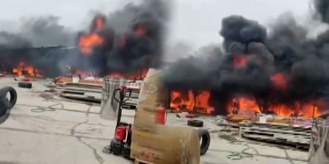 Kumaş fabrikasında yangın