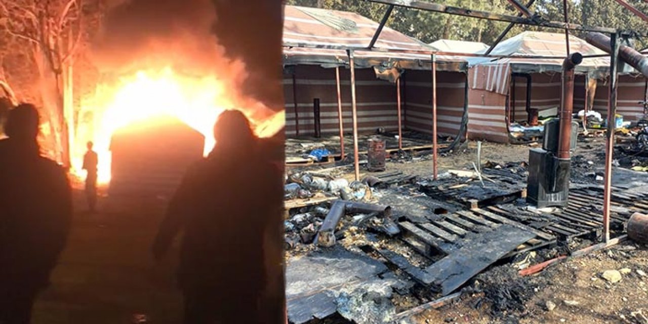 Kahramanmaraş'ta çadır kentte yangın çıktı 2 kişi yaralandı