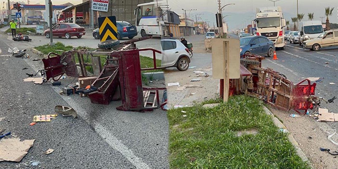 Motosikletle elektrikli bisiklet çarpıştı