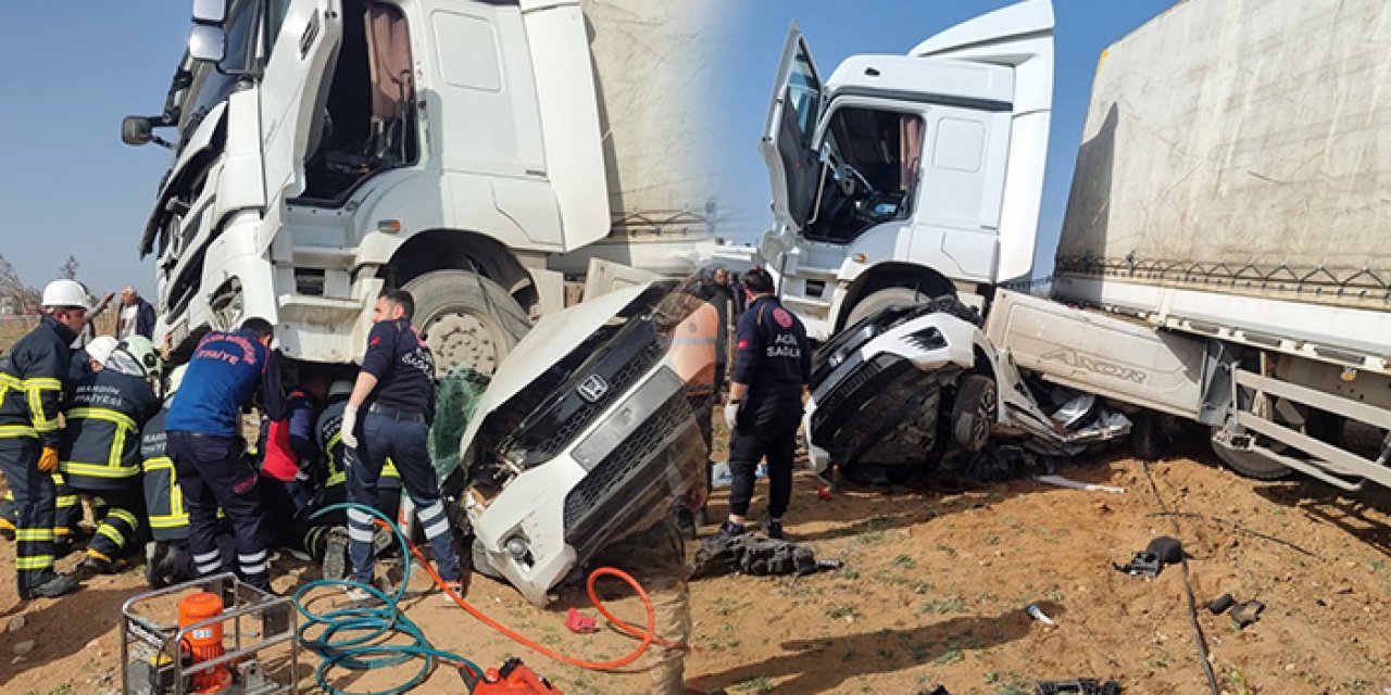 Mardin'de TIR otomobili altına aldı