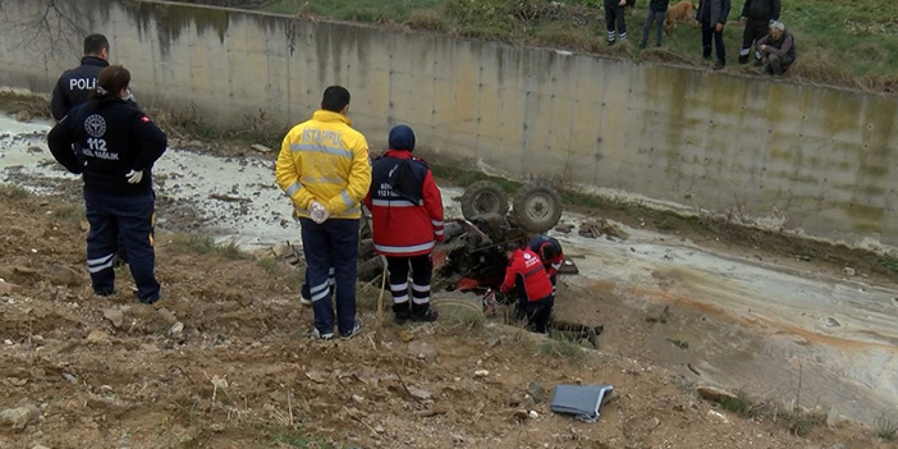 Dereye uçan traktörün sürücüsü yaşamını yitirdi