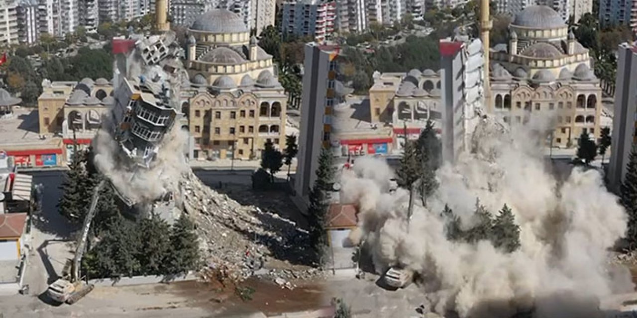 Ağır hasarlı binada kontrollü yıkım