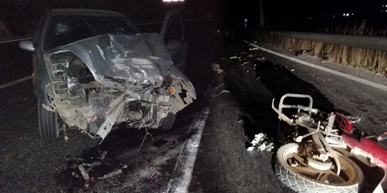 Motosikletle otomobil çarpıştı: 1 ölü 1 ağır yaralı