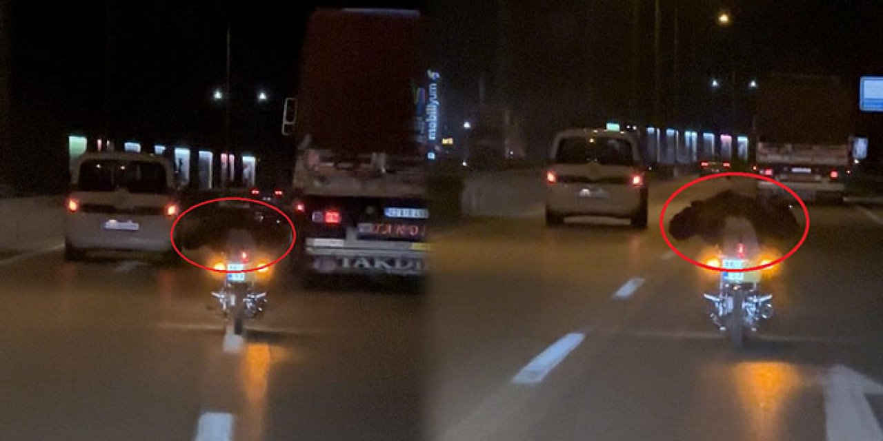 Bursa'da bir motosikletli trafik güvenliğini hiçe saydı