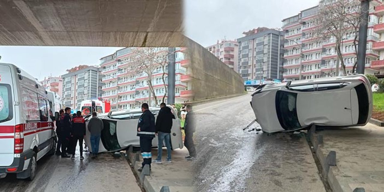 Otomobil viyadükten düştü: 1 yaralı