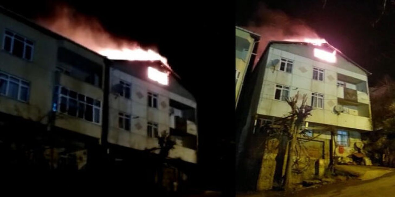 Maltepe’de 3 katlı binanın çatısında yangın çıktı