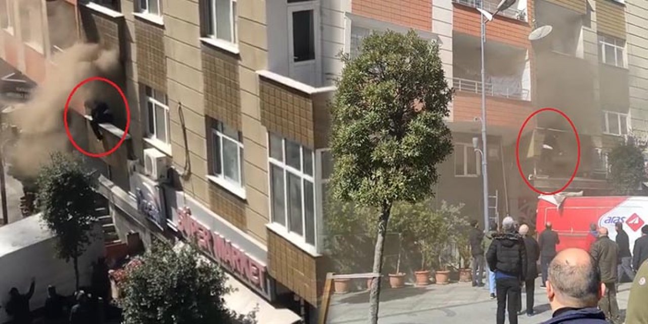 İstanbul'da çıkan yangında bir adam balkondan atladı